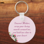 Porte-clés Bienheureuse Mère Prière personnalisable avec Mono (Verso)