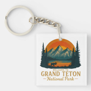 Porte-clés Bienvenue à la broderie Grand Teton National USA