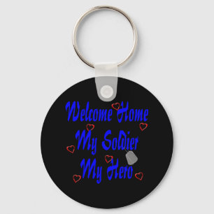 Porte-clés Bienvenue à la maison Mon soldat Mon héros