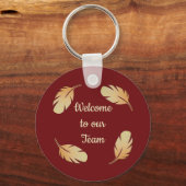 Porte-clés Bienvenue à notre équipe Feather Circle Nature (Recto)