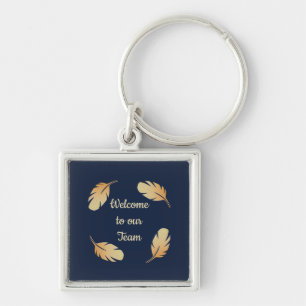 Porte-clés Bienvenue à notre équipe Marine Feather Circle Nat