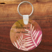 Porte-clés Bienvenue à notre location de vacances maison en m (Recto)