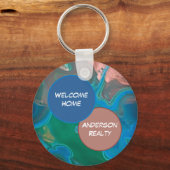 Porte-clés Bienvenue Accueil Blue Gemstone Realty Business Pr (Recto)