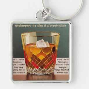 Porte-clés Bienvenue au Club 5 O'clock Mid Century Design