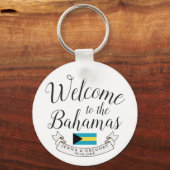 Porte-clés Bienvenue aux Bahamas | Personnalisation du mariag (Recto)