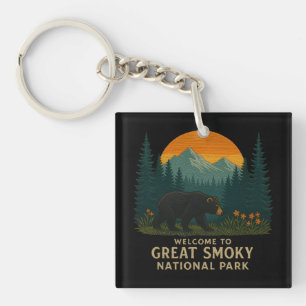 Porte-clés Bienvenue dans le parc de la Broderie Great Smoky 