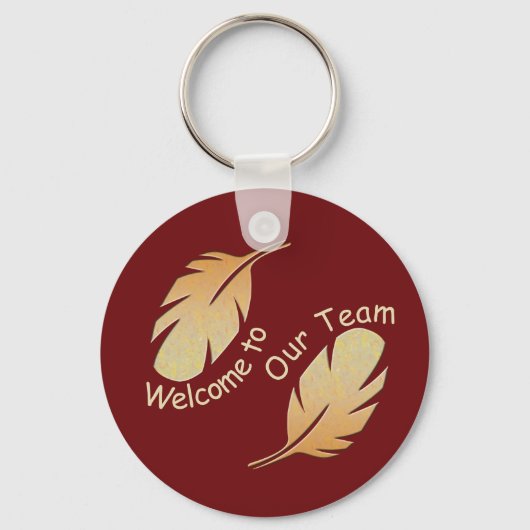 Porte-clés Bienvenue dans notre équipe Double Feather Design (Recto)