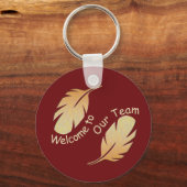 Porte-clés Bienvenue dans notre équipe Double Feather Design (Recto)