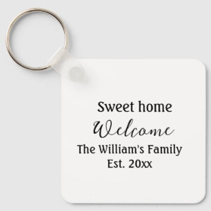 Porte-clés Bienvenue douce maison ajouter nom de famille anné