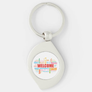 Porte-clés Bienvenue Langues différentes Métal