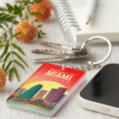 Porte-clés Bienvenue Moderne À Miami Florida Travel (Devant droit)
