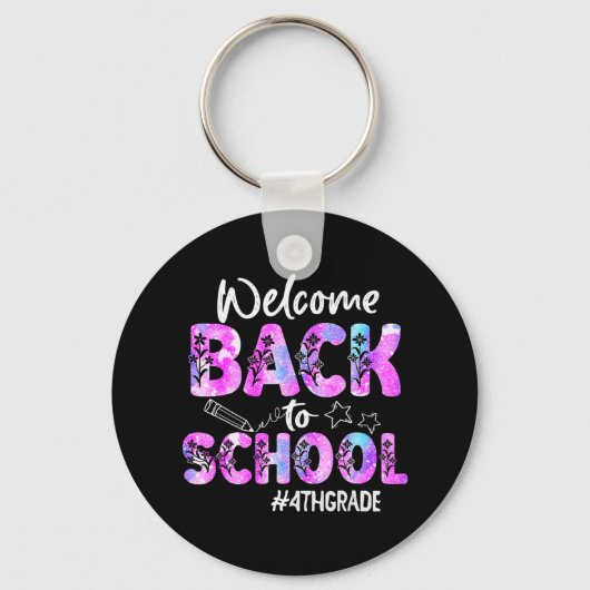 Porte-clés Bienvenue Retour À L'École 4E Année Retour À L'Éco (Recto)