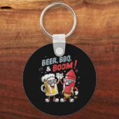 Porte-clés Bière Bbq Boom Funny Party (Recto)