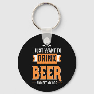 Porte-clés Bière buveuse Bière et chien
