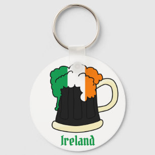 Porte-clés Bière de Guinness de drapeau de l'Irlande