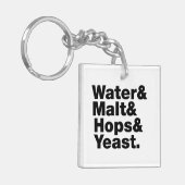 Porte-clés Bière = Eau & Malt & Hops & Yeast. (Devant gauche)