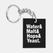 Porte-clés Bière = Eau & Malt & Hops & Yeast. (Devant gauche)