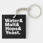 Porte-clés Bière = Eau & Malt & Hops & Yeast. (Dos)