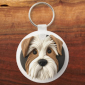 Porte-clés Biewer Terrier Chien Inspiré 3D (Recto)