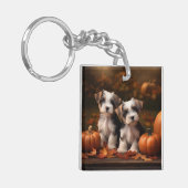 Porte-clés Biewer Terrier Chiot Automne Citrouille délice (Devant gauche)
