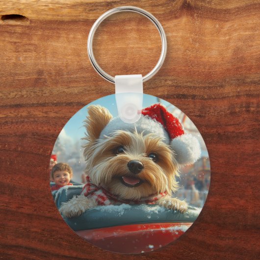 Porte-clés Biewer Terrier Dog Roller Dessous de verre Noël (Recto)