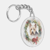Porte-clés Biewer Terrier Noël Wreath Festive Pup (Devant gauche)