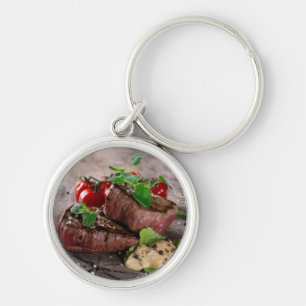 Porte-clés Biftecks grillés de BBQ avec les herbes et les