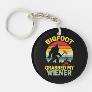 Porte-clés Big Foot a attrapé mon hot dog drôle Sasquatch