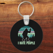 Porte-clés Big Foot I Hate People Middle Finger Sasquatch Ret (Recto)