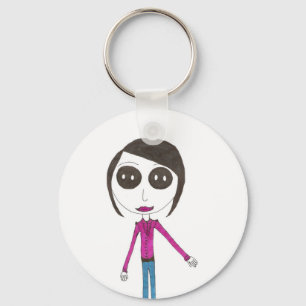 Porte-clés Big Head Button girl