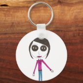 Porte-clés Big Head Button girl (Recto)