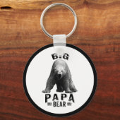 Porte-clés Big Papa Bear Black Text & Polar Bear (Recto)