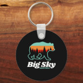 Porte-clés Big Sky Montana Ski Snowboard Ours (Recto)