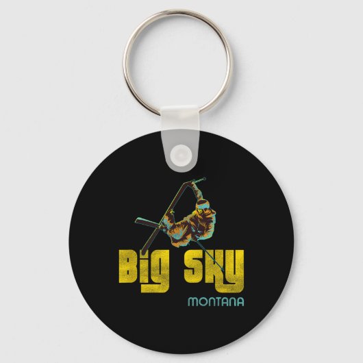 Porte-clés Big Sky Montana Ski Vintage (Recto)