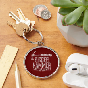 Porte-clés Biger Hammer Handyman Services Blanc Gfx Rouge BG