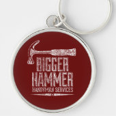 Porte-clés Biger Hammer Handyman Services Blanc Gfx Rouge BG (Devant)
