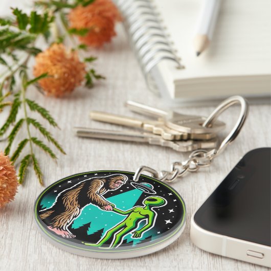 Porte-clés Bigfoot Alien Alliance - Funny Scifi Cryptid (Devant droit)