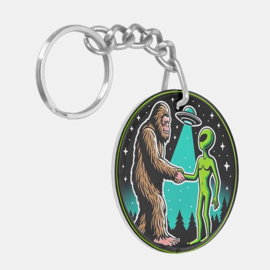 Porte-clés Bigfoot Alien Alliance - Funny Scifi Cryptid (Devant gauche)