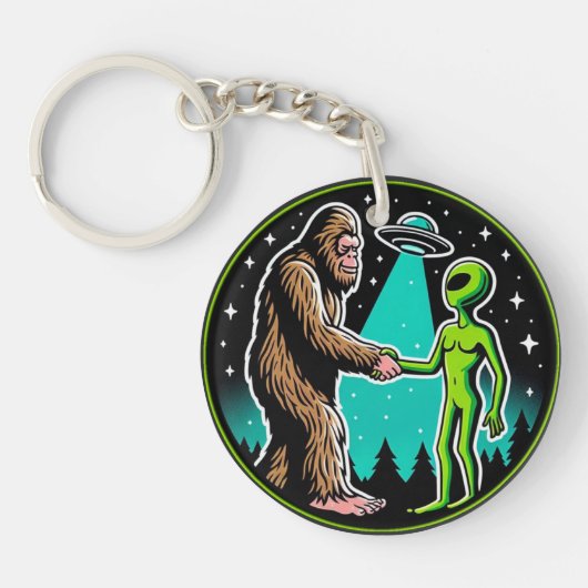 Porte-clés Bigfoot Alien Alliance - Funny Scifi Cryptid (Devant)