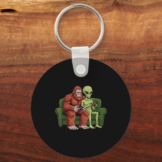 Porte-clés Bigfoot Alien Video Games Gaming Sasquatch Ufo Men (Recto)