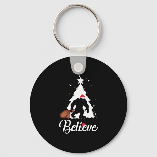 Porte-clés Bigfoot Believe Christmas Shirt (Recto)