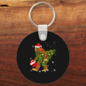 Porte-clés Bigfoot Carrying Christmas Tree Sasquatch Believer (Recto)