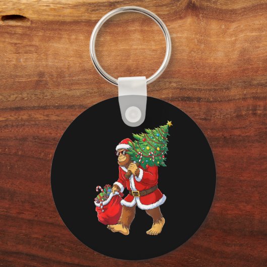 Porte-clés Bigfoot Christmas Tree Lights Boys Men Sasquatch L (Recto)