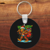 Porte-clés Bigfoot Christmas Tree Xmas Sasquatch Funny Lights (Recto)