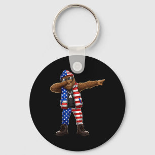 Porte-clés Bigfoot Drapeau Américain Patriotique Sasquatch 4 
