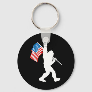 Porte-clés Bigfoot drôle Rock And Roll Drapeau Usa pour Sasqu