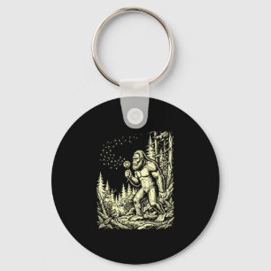 Porte-clés Bigfoot drôle soufflant pissenlit vintage sasquatc