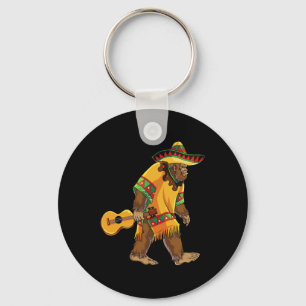 Porte-clés Bigfoot El Squatcho Cinco De Mayo Mexicain Poncho