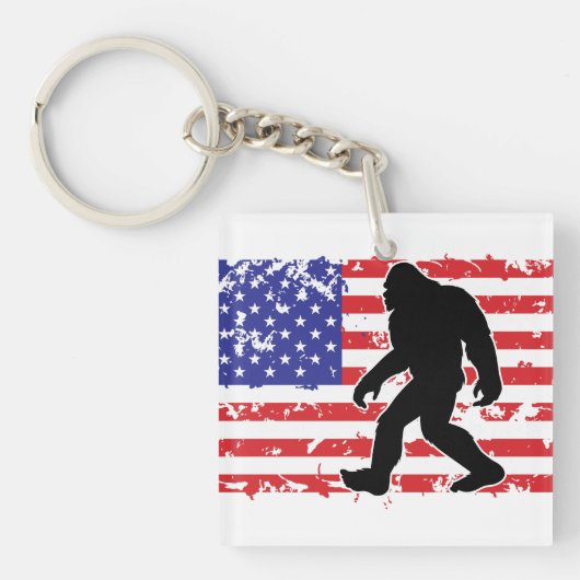 Porte-clés Bigfoot et le drapeau américain (Devant)