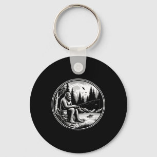 Porte-clés Bigfoot Fishing Lake Sasquatch Fisherman Funny Fis